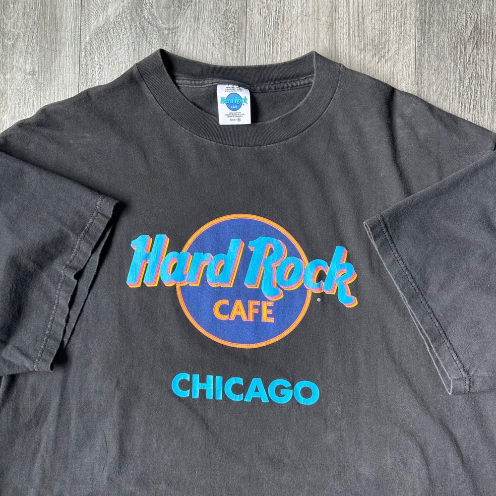 Hard Rock Cafe Chicago Black T-Shirt Adult XL Vintage